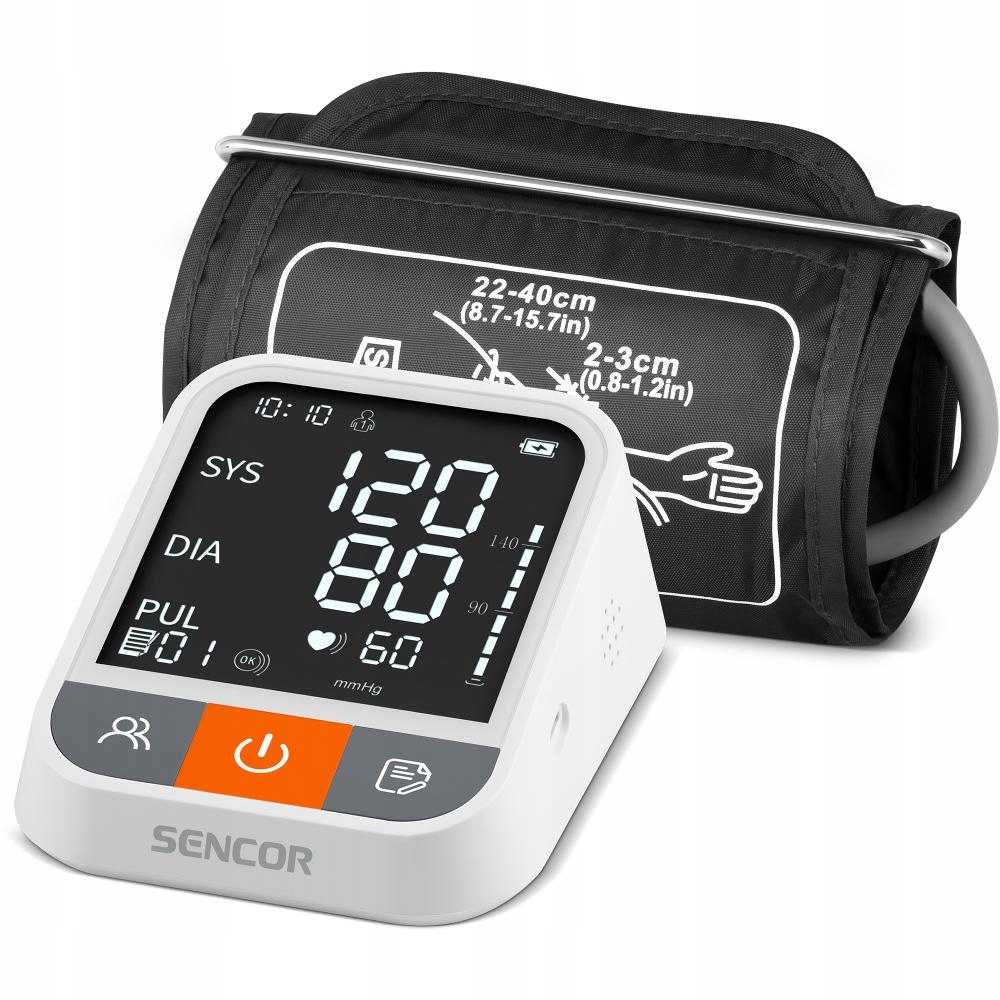 Ciśnieniomierz naramienny Sencor Sbp 1500WH Ekran LCD tętno Bluetooth