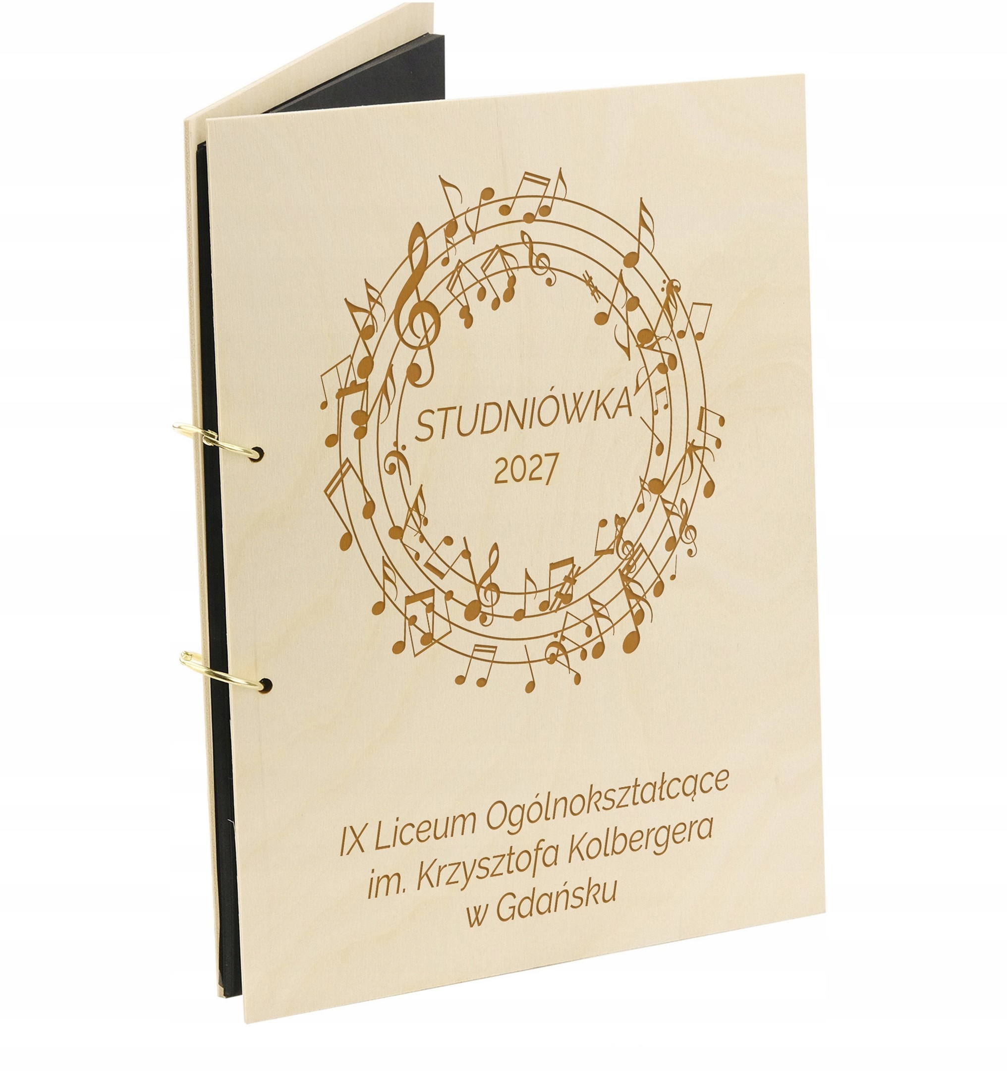 PAMIĄTKA SZKOLNA ZE STUDNIÓWKI W OPRAWIE Z GRAWEREM LASEROWYM
