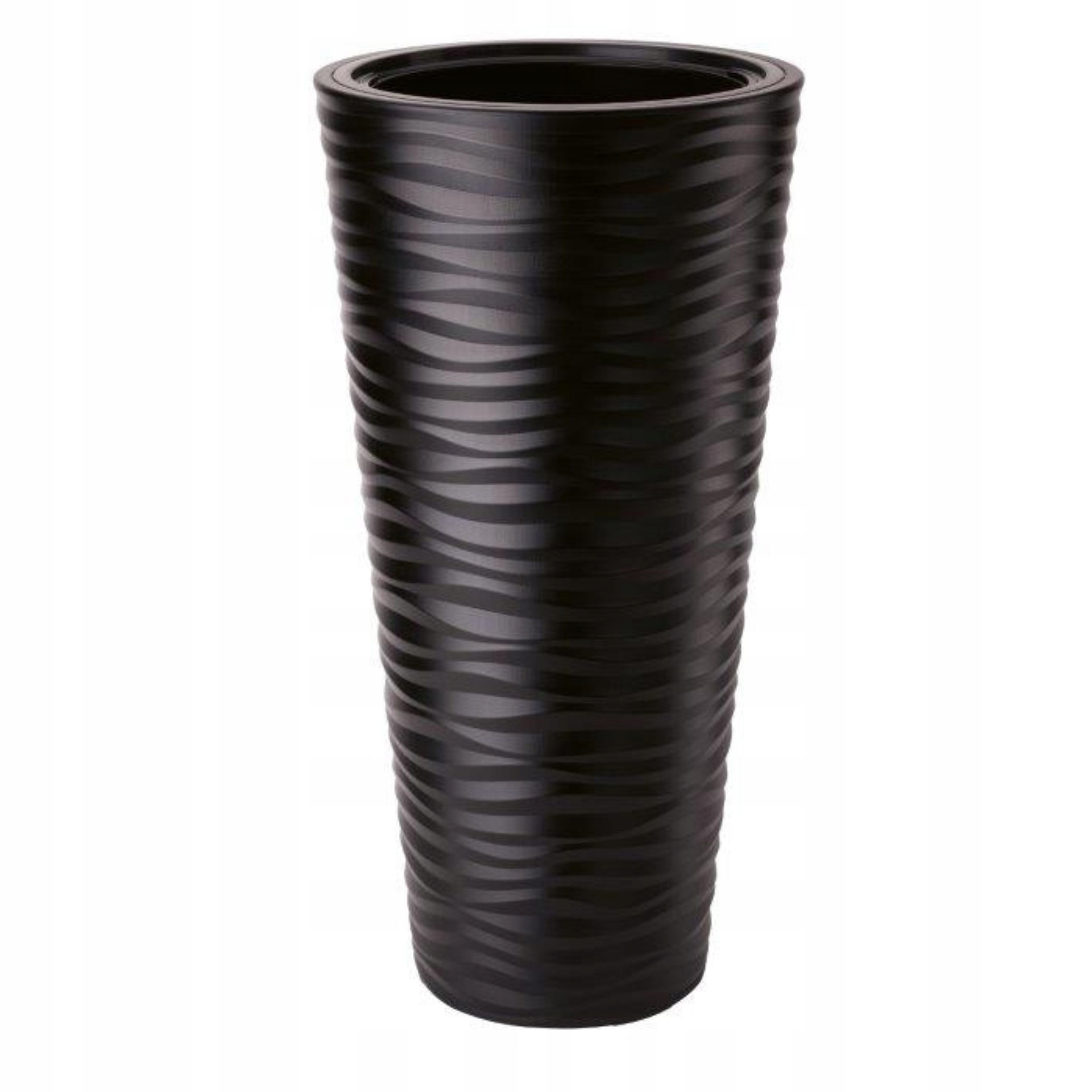 Doniczka okrągła Sahara Dunes Slim 40 Czarny