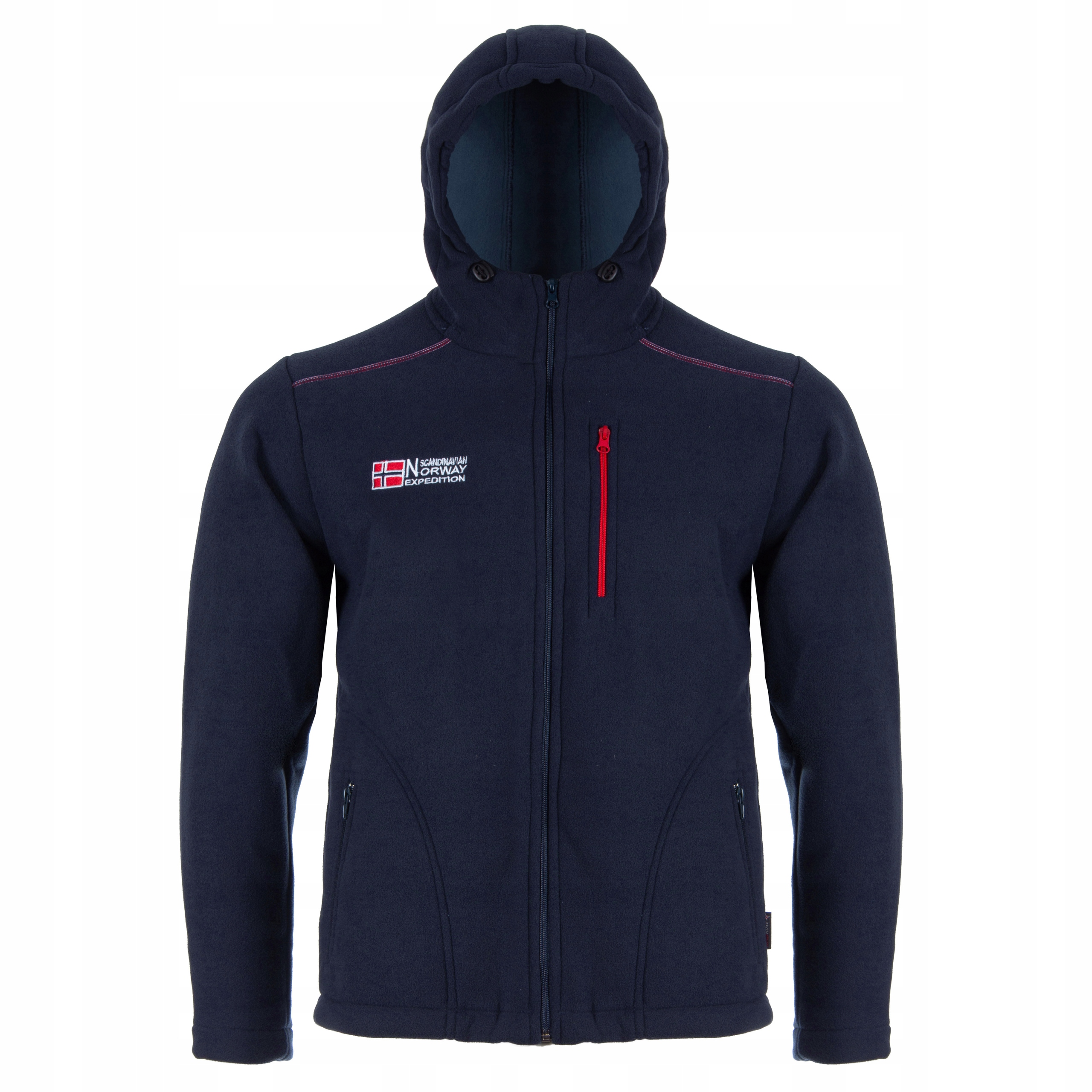 Velmi Teplé Fleecová Mikina S Kapucí Norsko Granátové Duo Polský výrobek M