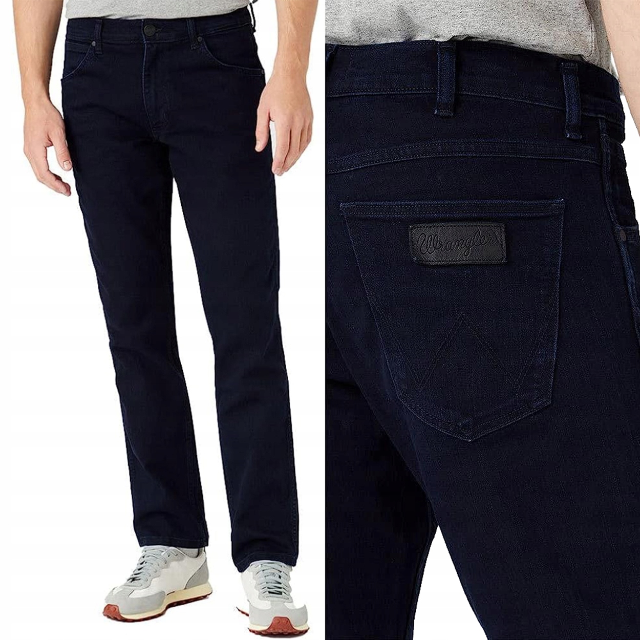 Wrangler Greensboro Black Back modré jednoduché džínové kalhoty W34 L30