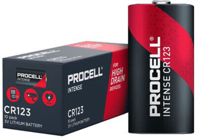 10x bateria litowa CR123 Duracell Procell Intense 3V 17345 123A