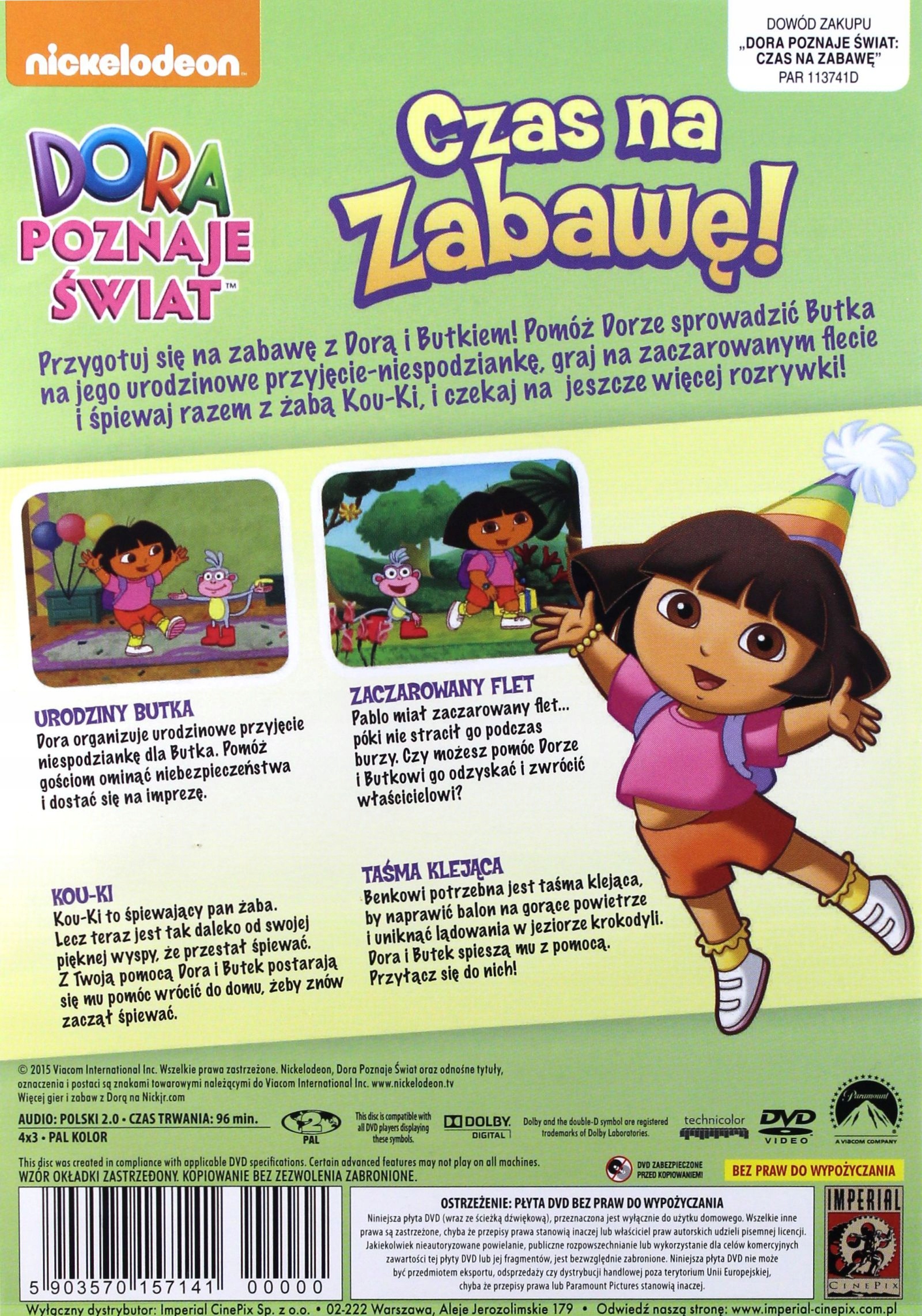 DORA POZNAJE ŚWIAT: CZAS NA ZABAWĘ! (DVD) Gatunek dla dzieci