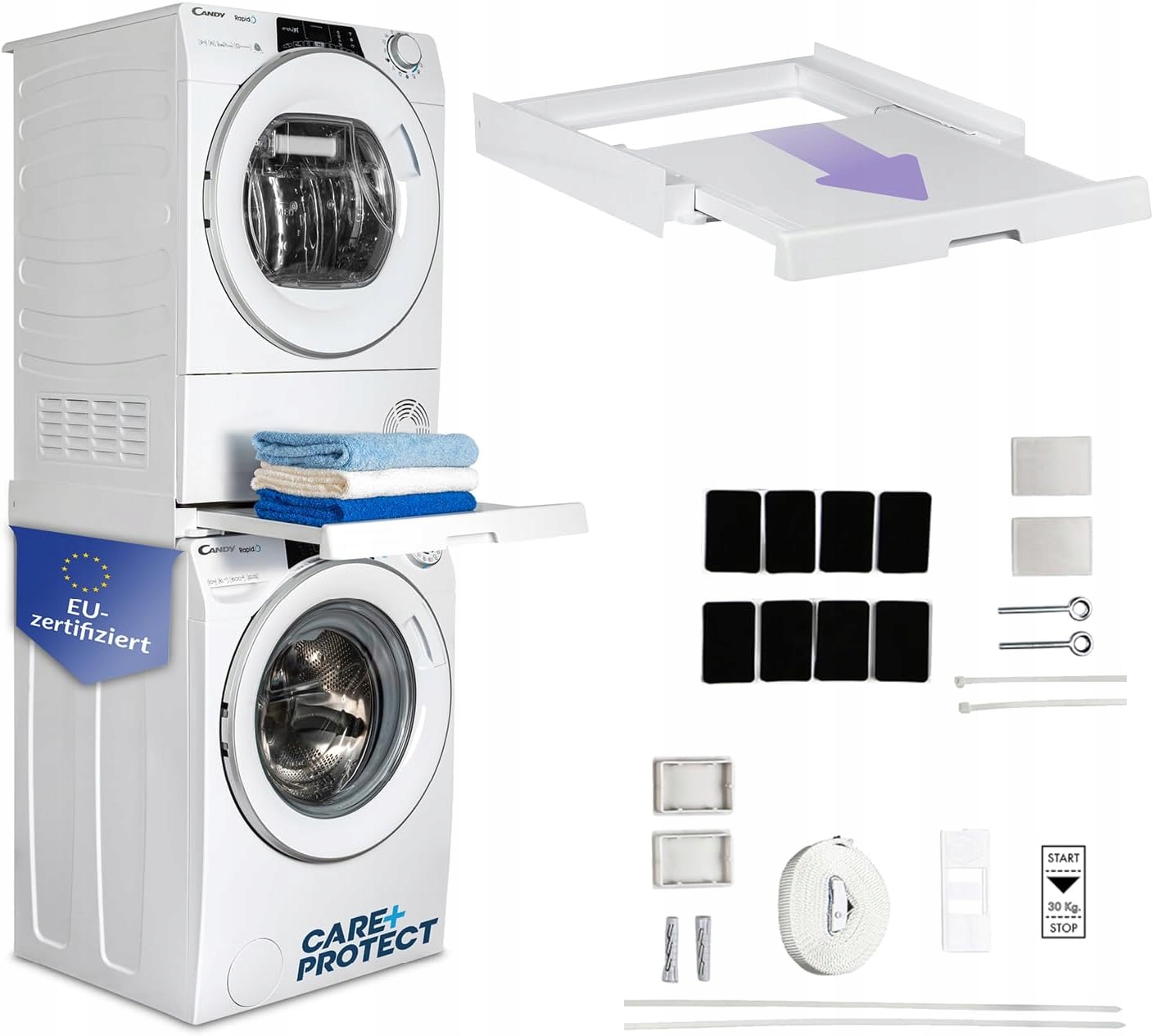 Uniwersalny Łącznik Pralki I Suszarki Care+protect 47-62CM Wysuwana Półka