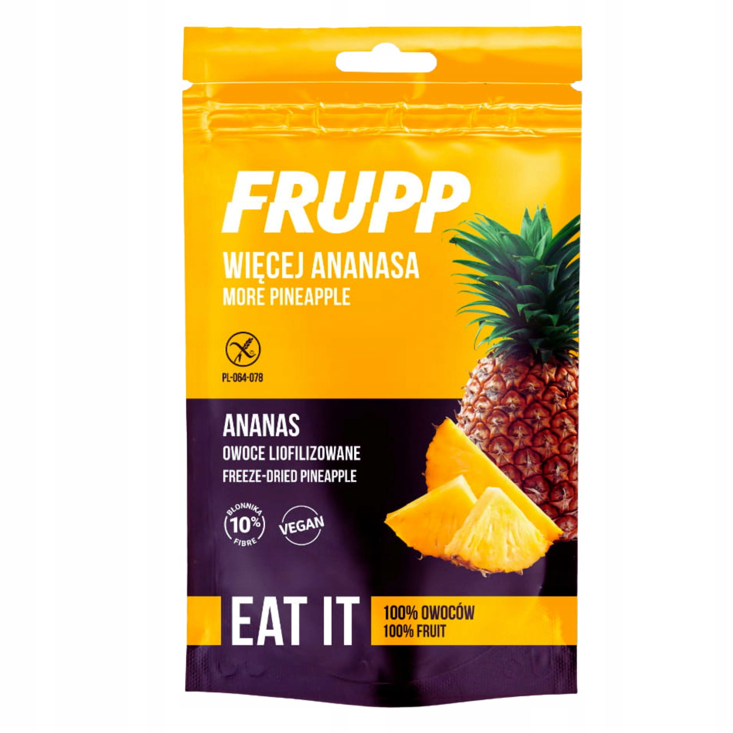 ANANAS liofilizowany suszony owoc przekąska do tortów i deserów 15g