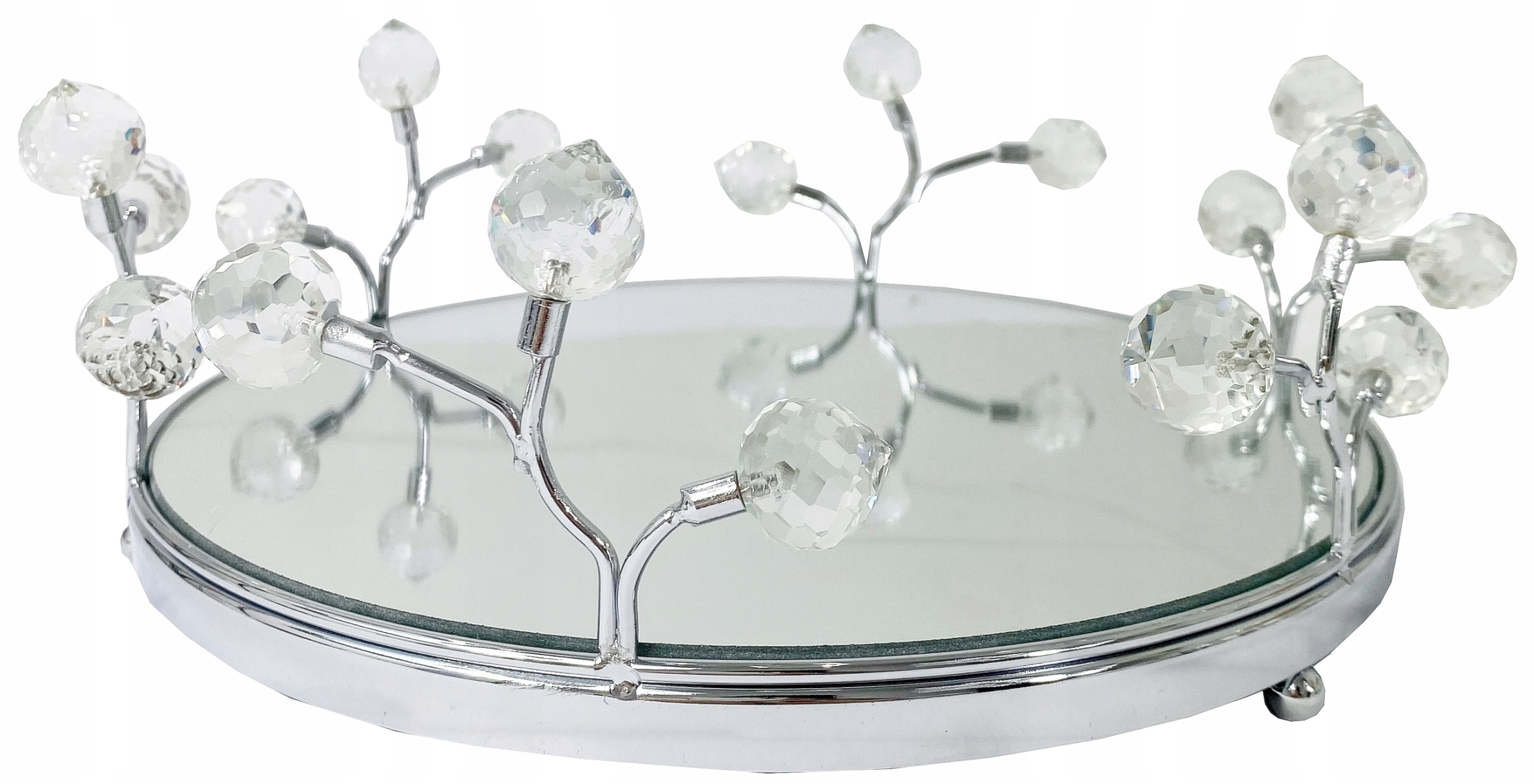 Zrcadlový podnos stříbrný kulatý Ø25 cm WYS042/25