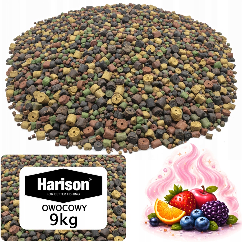 9kg mix Pellet Zanętowy Wędkarski karp Harison 6-18mm Owocowy Słodki