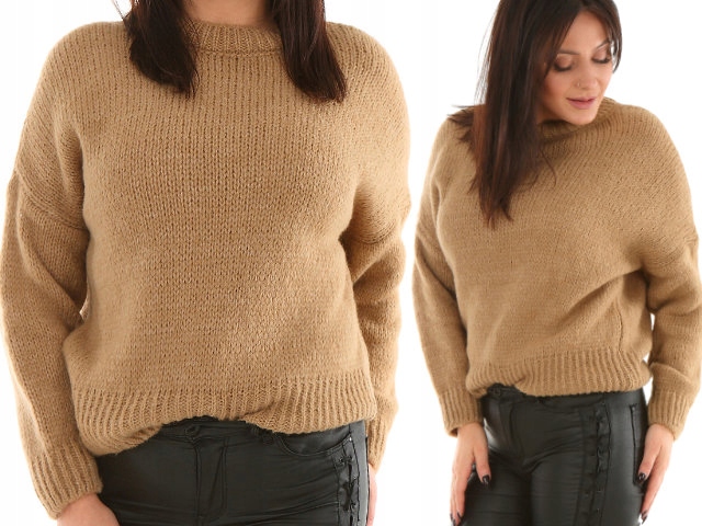 

F546 Ciepły puszysty Sweter z wełną
