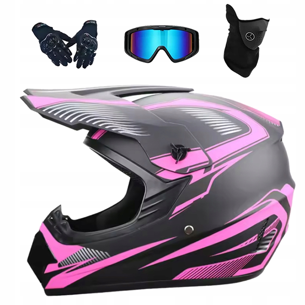 Helma Na Elektrickou Koloběžku Cross Enduro Quad Bmx Helma Brýle Rukavice L