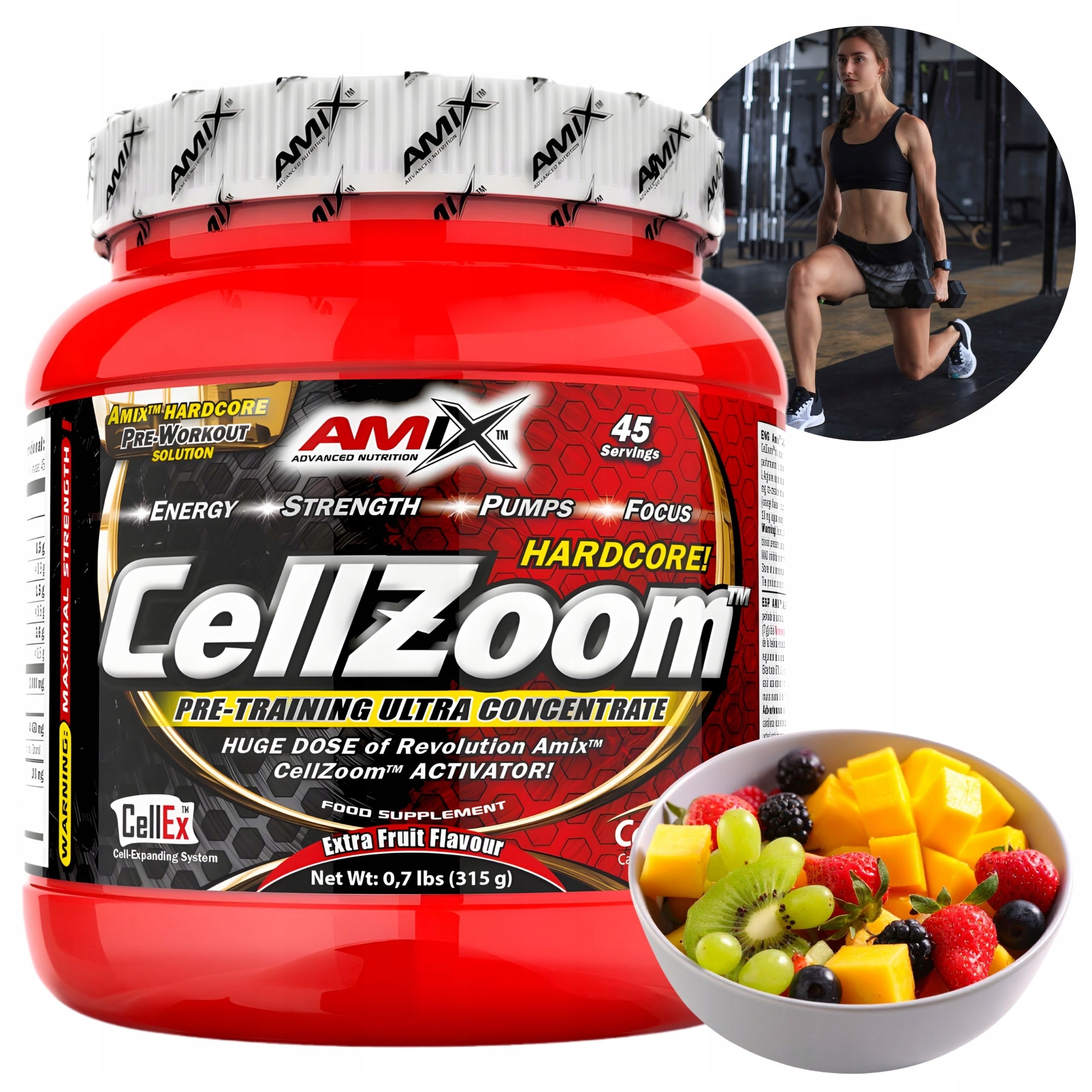 Amix CellZoom Předtréninkový spalovač tuků Beta Alanin Arginin 315 g