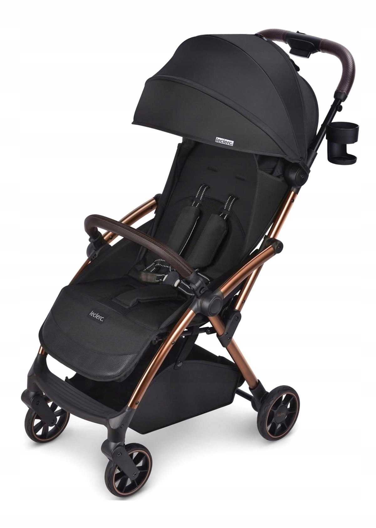 LECLERC BABY INFLUENCER WÓZEK SPACEROWY BLACK BROWN 528
