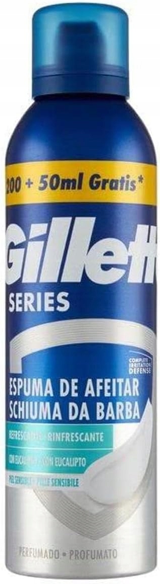 Gillette pěna na holení pro citlivou pokožku eukalyptová ochrana zimní vůně