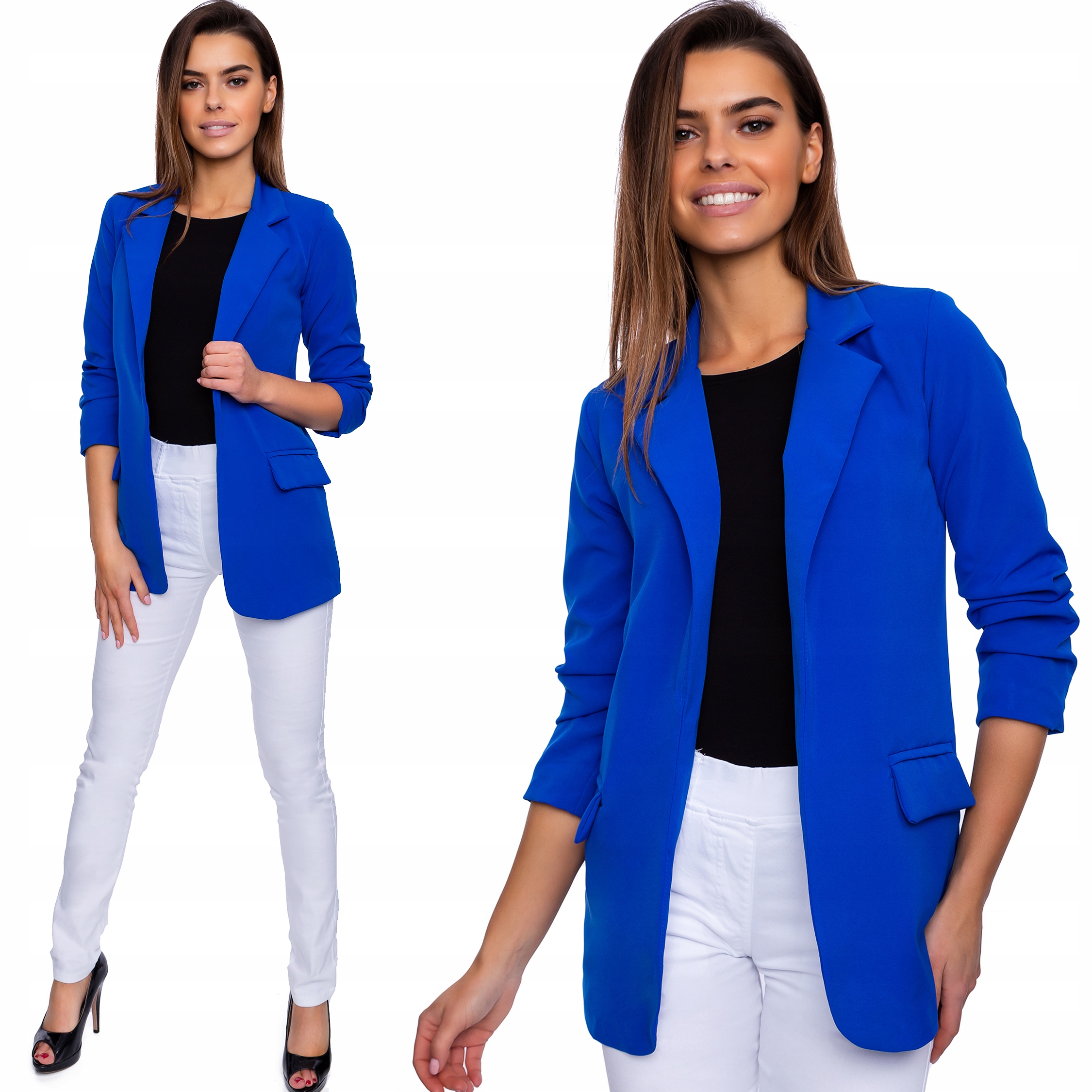 302_ S/36_ MARYNARKA NARZUTKA ŻAKIET Rękaw rękaw 3/4