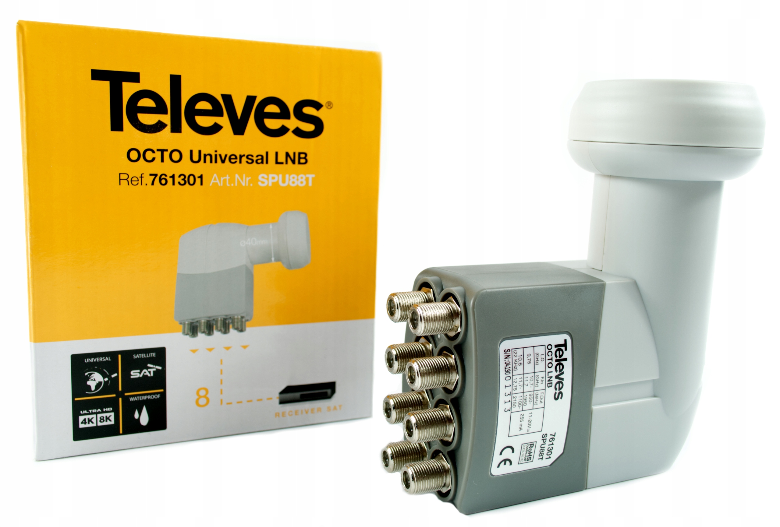 Konwerter Satelitarny Televes LNB OCTO 8 Wyjść na Dekoder SAT Polsat Cyfra