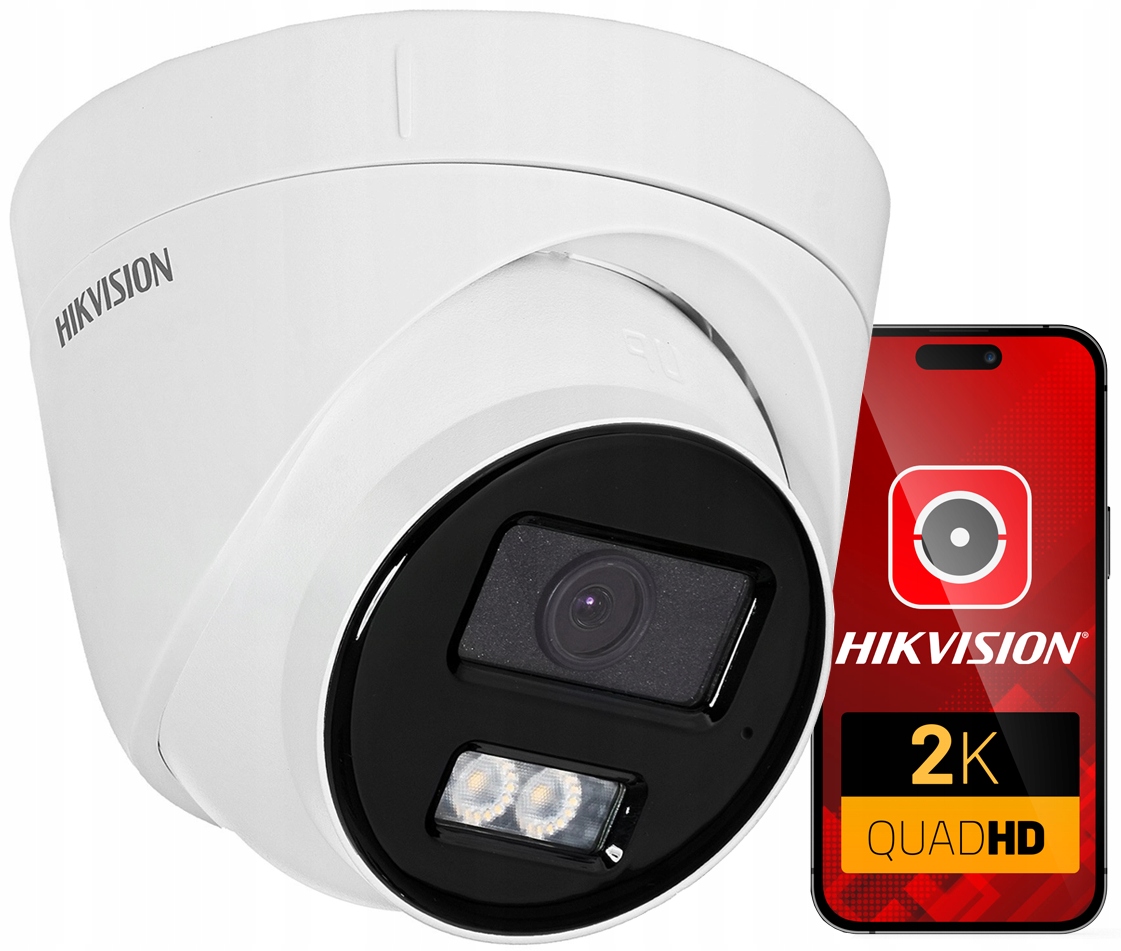 Kamera Monitoirngu Ip 4MPx 2K+ Hikvision Vonkajší Ir Mikrofón Led Poe
