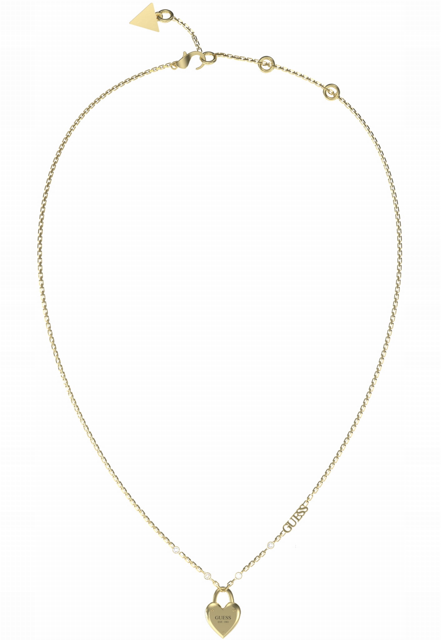 Náhrdelník Guess All You Need Is Love Srdce zirkon ocel zlatý nastavitelný