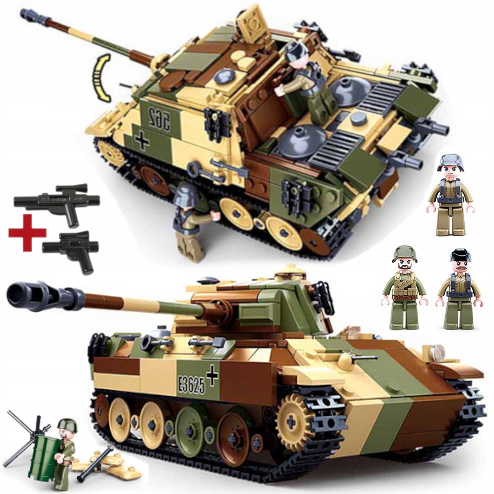 Stavebnice Tank Pantera/jagdpanter 2 v 1 balení. Ničitel 3 Figurky Lego Zbraň