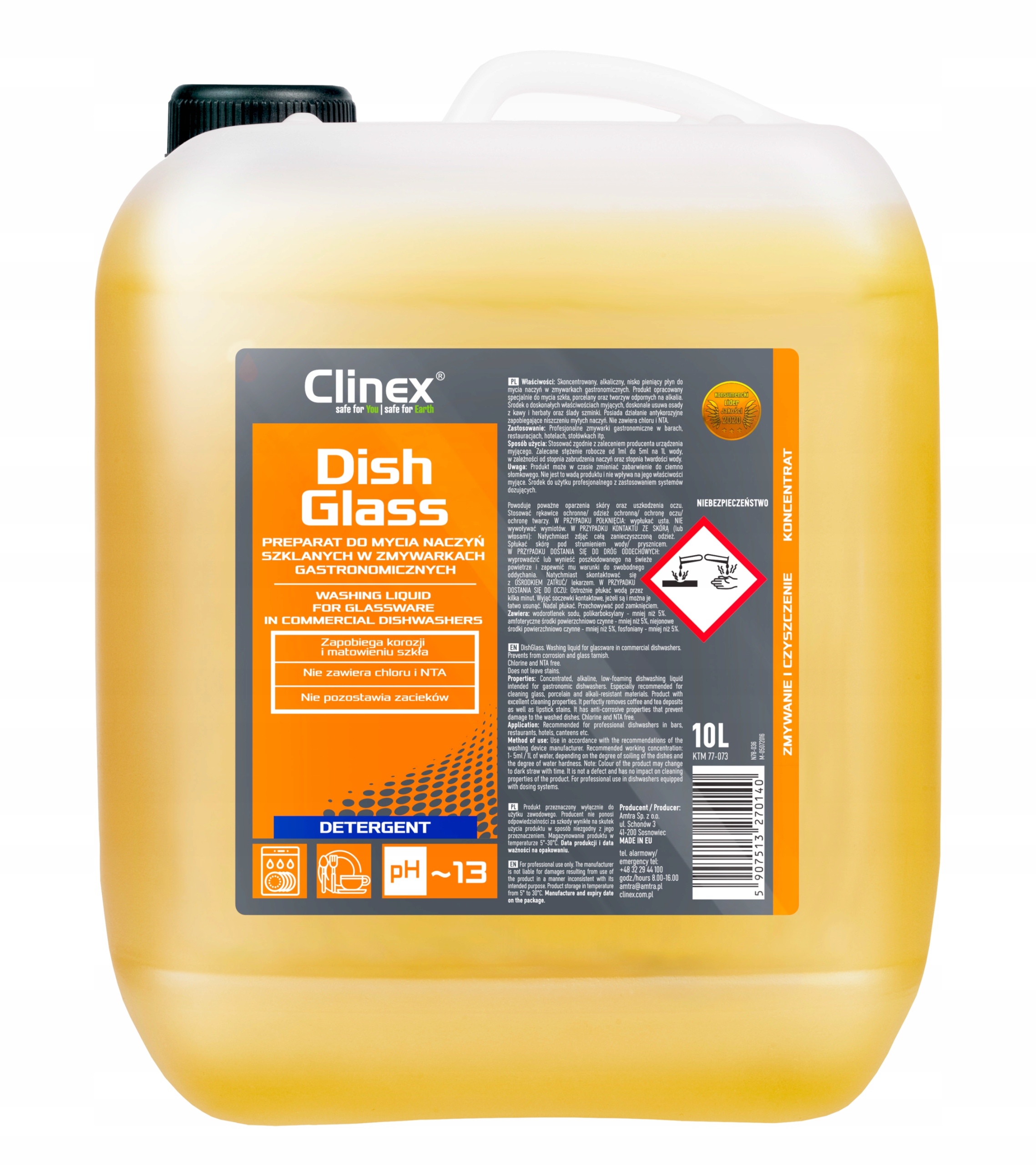 

Clinex DishGlass do zmywarek, naczyń szklanych 10L