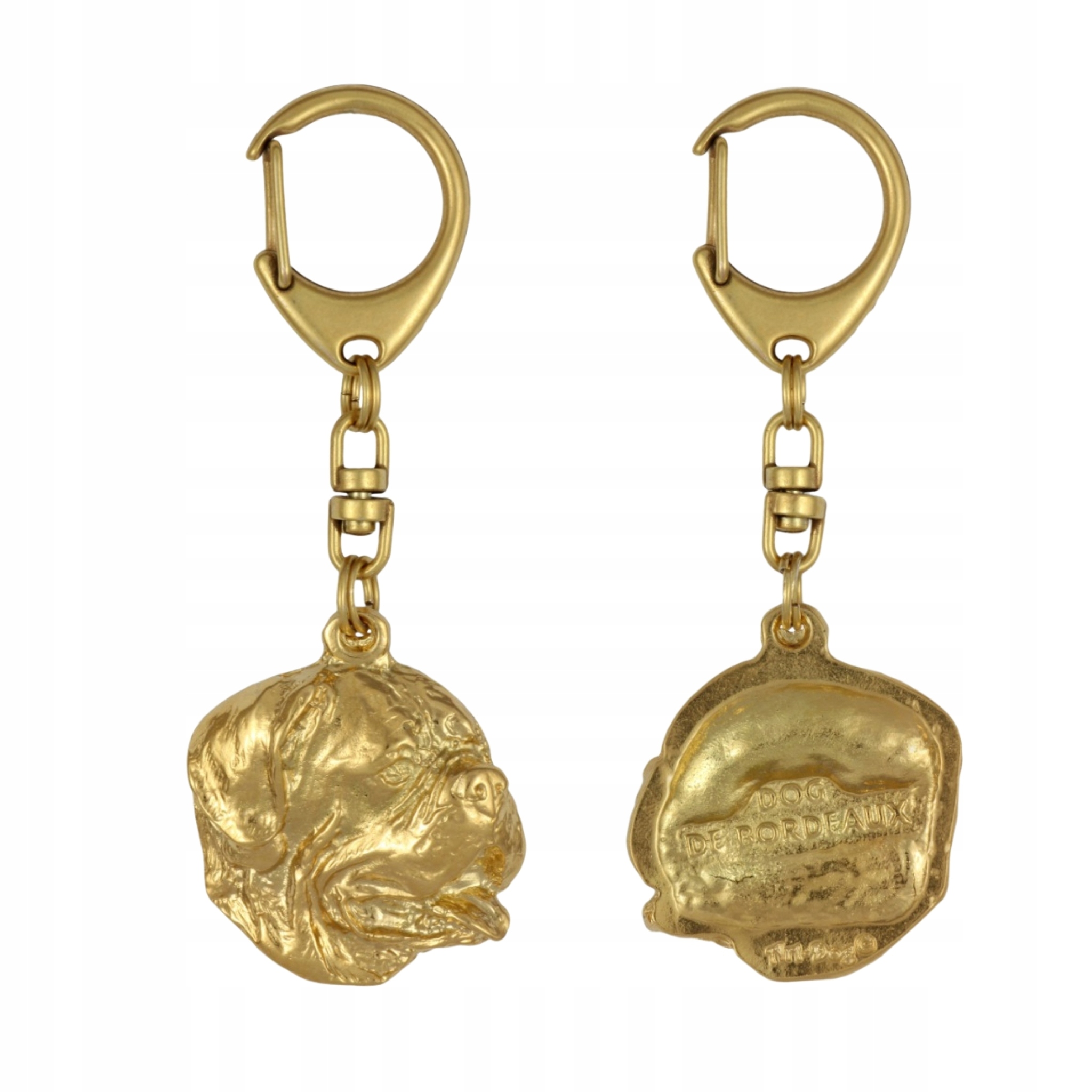 Dog z Bordeaux, Dogue de Bordeaux, francouzský mastif I – pozlacený přívěsek na klíče