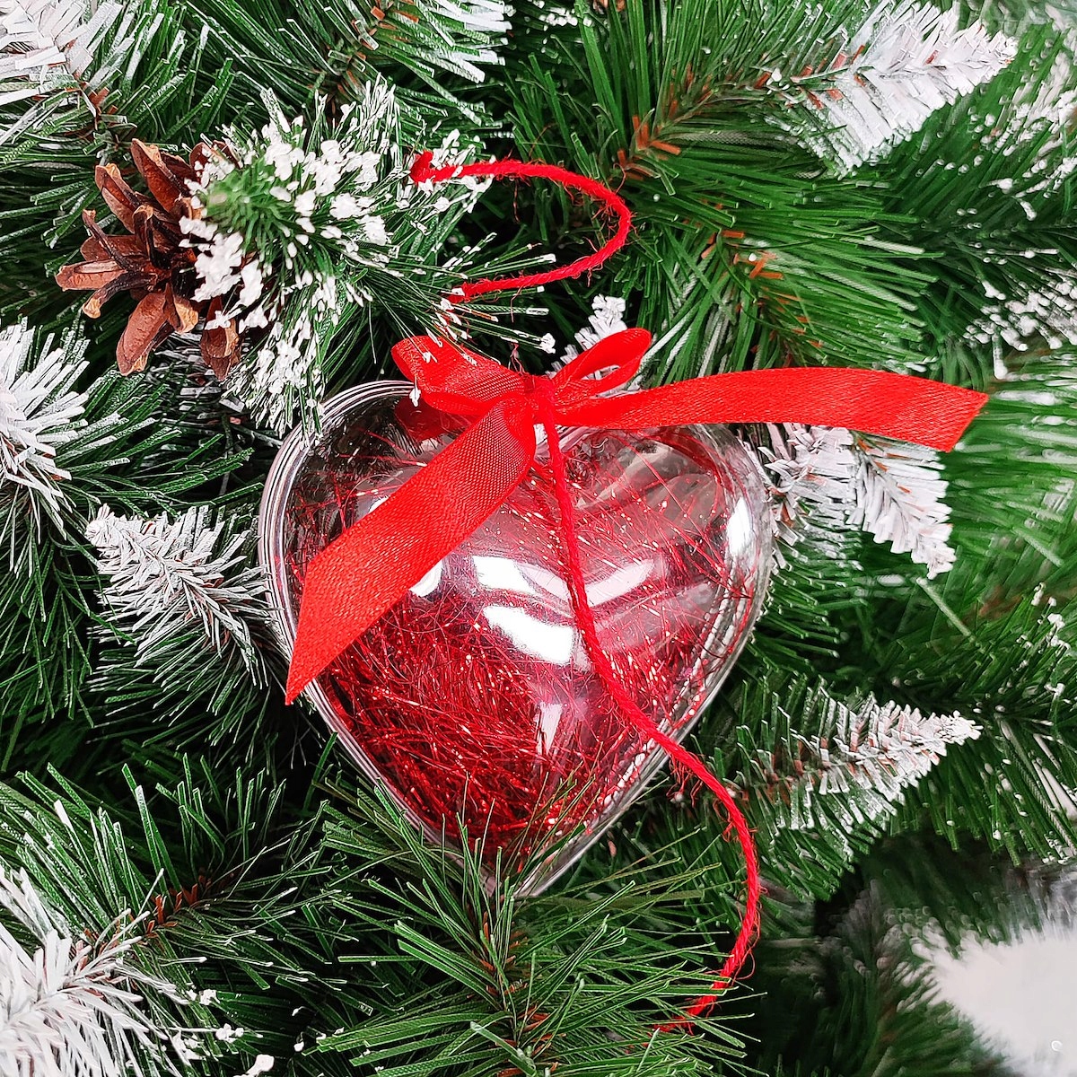 SERCE BOMBKA AKRYLOWA OZDOBA BOMBKI PLASTIKOWA 12cm DECOUPAGE 8szt Rodzaj Bombka przezroczysta