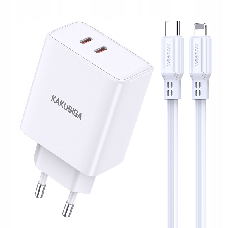 Ładowarka Kakusiga Type C Kabel 40W Fast Charging White 1M