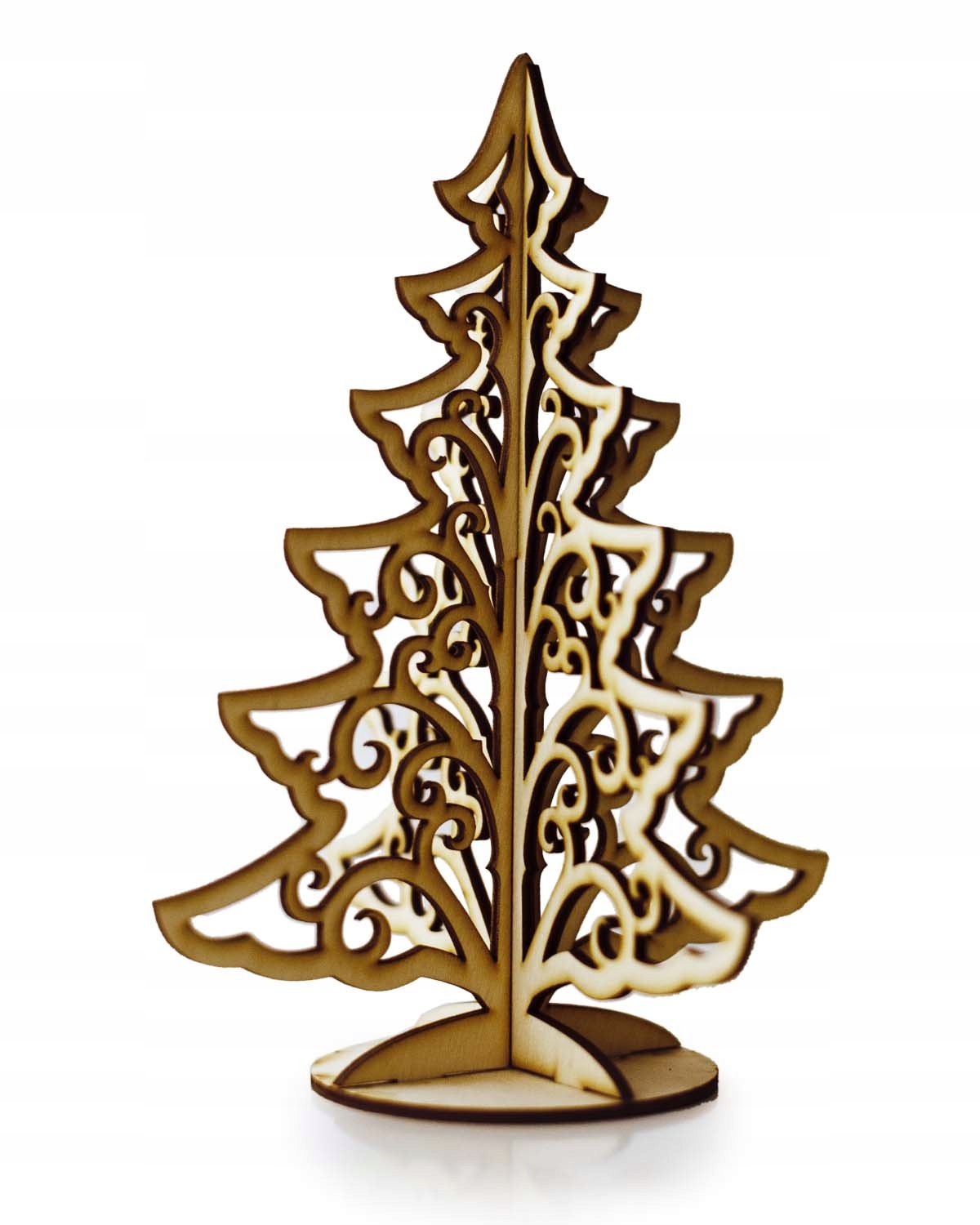 

Choinka bożonarodzeniowa 3D z drewna stojąca