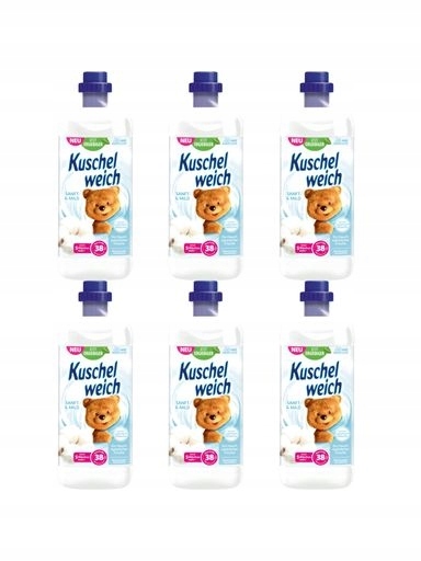 Levně 6 x Tekutá aviváž Kuschelweich Sanft Mild 38 praní 1 l