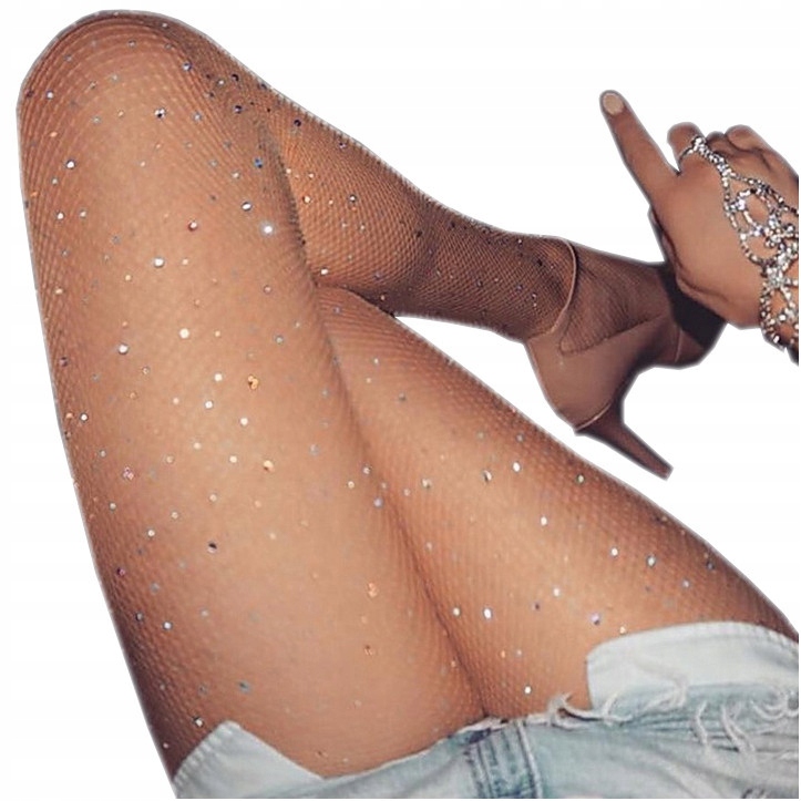 

Rajstopy Kabaretki Cyrkonie oczka Beżowe impreza