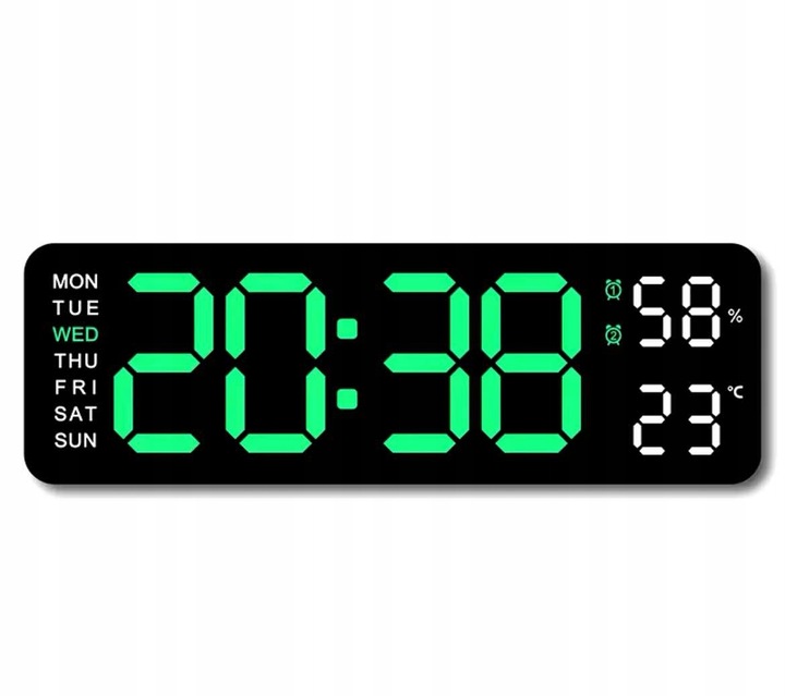 Elektronické nástěnné Led hodiny teplota Vlhkoměr Datum Čas Alarm