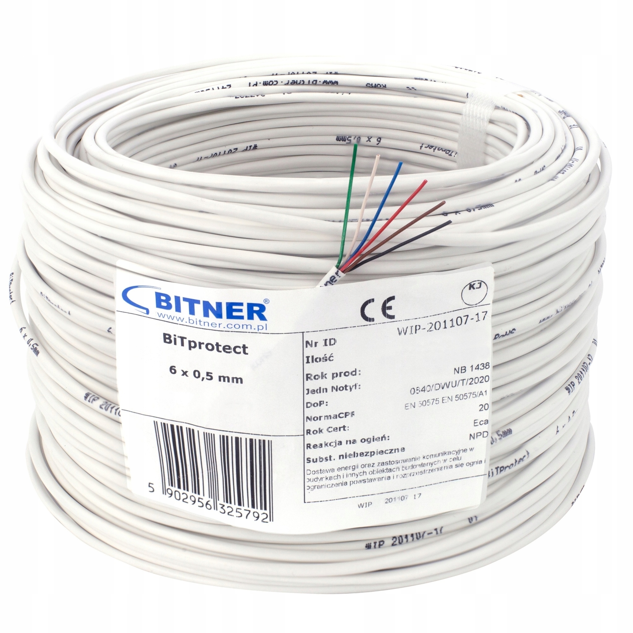 Przewód Kabel Domofon Alarm Sterowanie Ytdy 6 6x0,5 Bitner 100M Miedź Drut