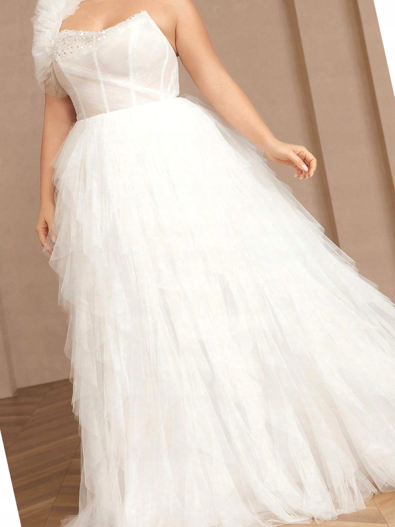 Prémiová korzetová sukně zdobená svatební A-line XL 42