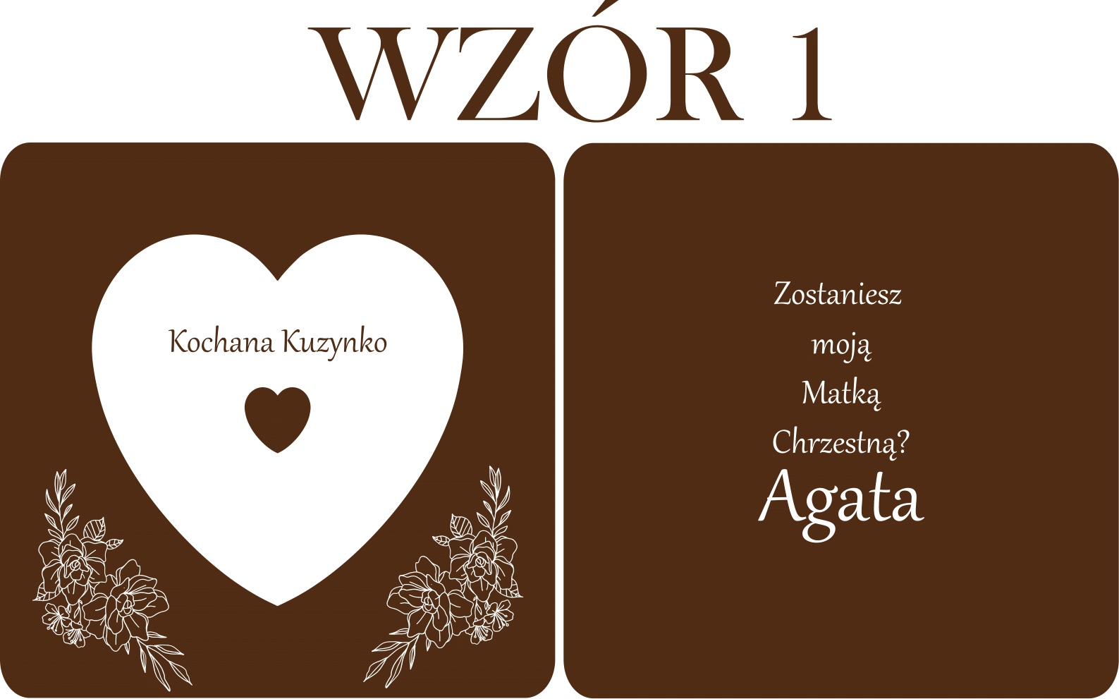 ZOSTANIESZ MOJĄ MATKĄ CHRZESTNĄ /OJCEM CHRZESTNYM PROŚBA PYTANIE - KARTKA Materiał drewno
