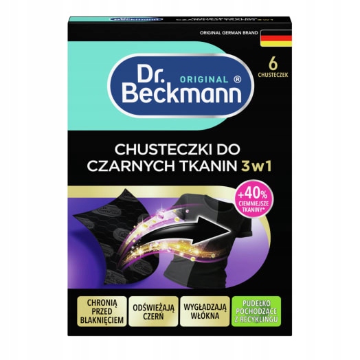 Levně 3x Dr. Beckmann Ubrousky obnovující černou barvu 6 ks
