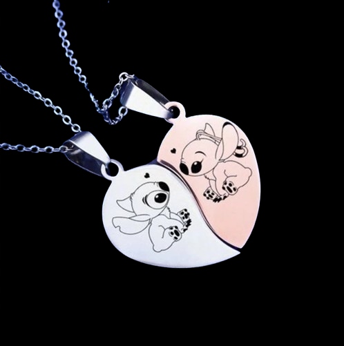 Wisiorek Przyjaźni Stich Disney Lilo & Stitch BFF BEST FRIENDS Dla Par 2 Materiał Inny