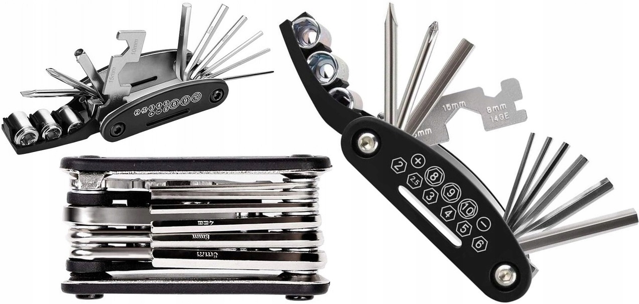 ZESTAW XXL NARZĘDZI ROWEROWYCH KLUCZE KORBY DO ROWERU SKUWACZ MULTITOOL Marka Inna marka