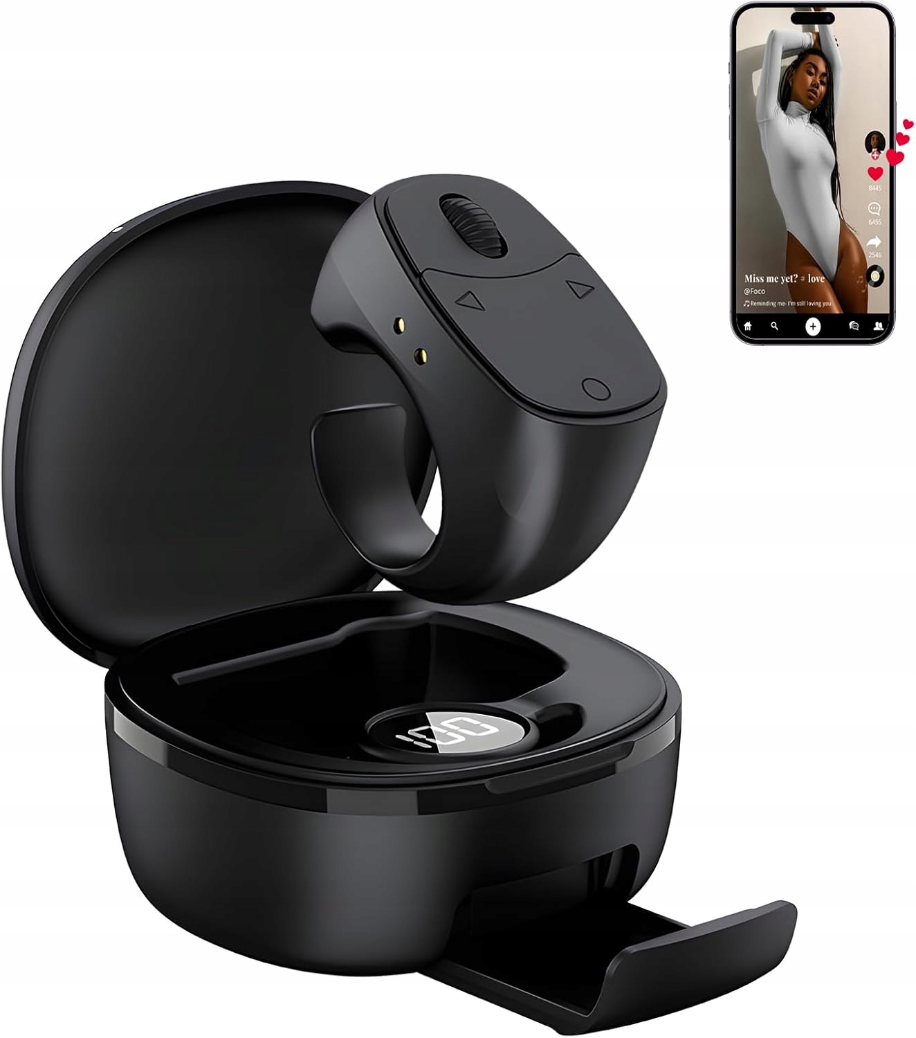 Pierścień Bluetooth do Zdalnego Sterowania z Funkcją Przewijania, Kontroler Spustu Migawki dla Ios i Android