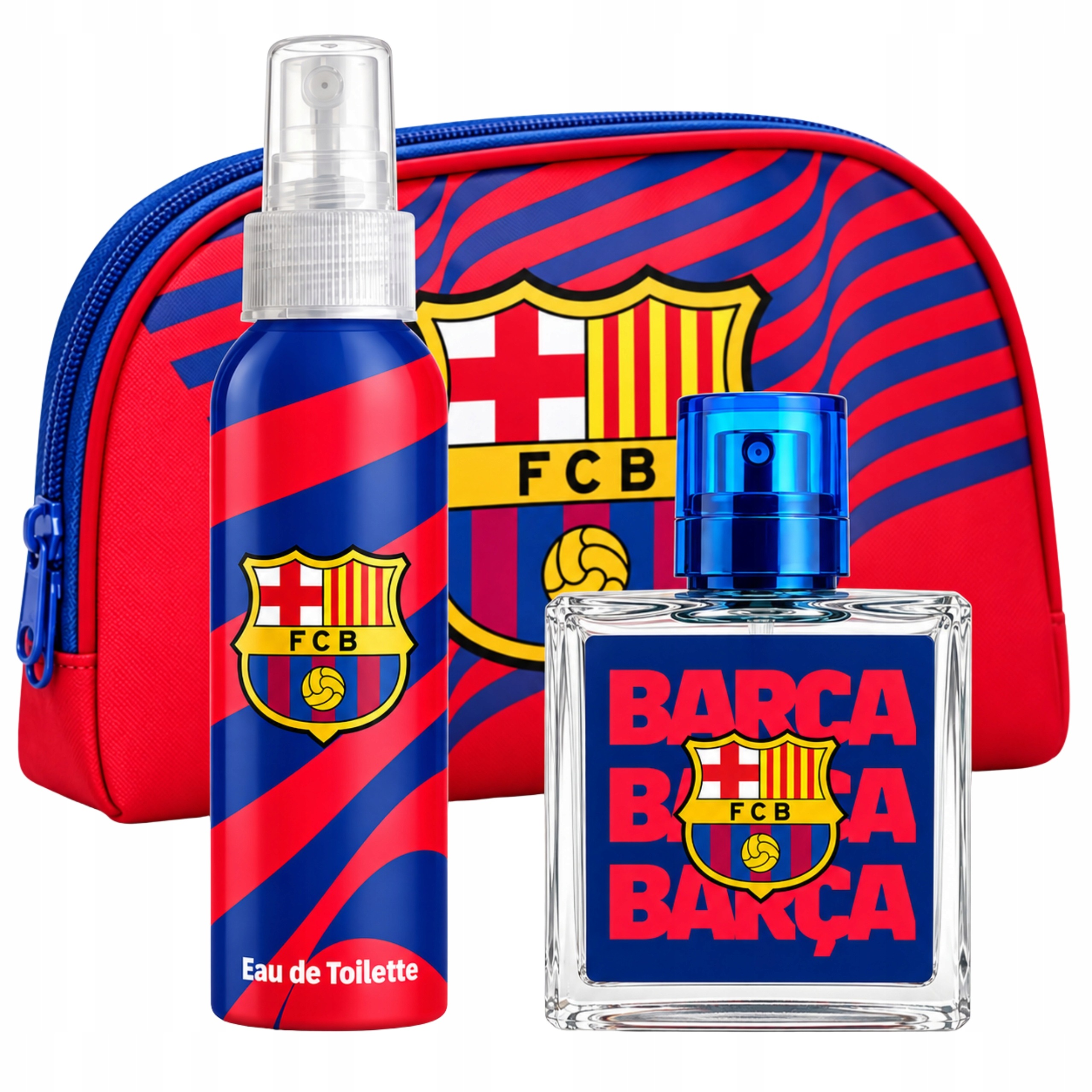 Zestaw męski Fc Barcelona Perfumy Edt 50ml+spray do ciała 100ml+kosmetyczka