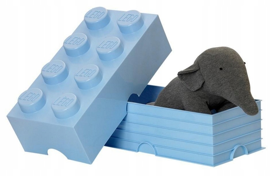 Lego pojemnik klocek ósemka błękitny