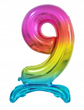 

Balon foliowy Cyfra stojąca 9 tęczowa 74 cm