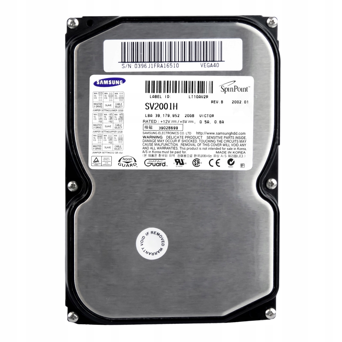 Samsung Spinpoint V40 20GB 5.4K Ata 3.5" SV2001H Pevný disk