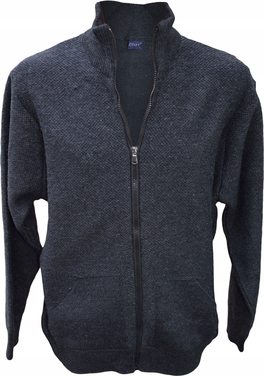 

03 033 Ciepły Sweter Rozpinany Czarny roz. XL