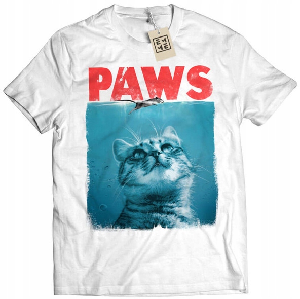 

Koszulka Paws Szczęki Kotek biała M