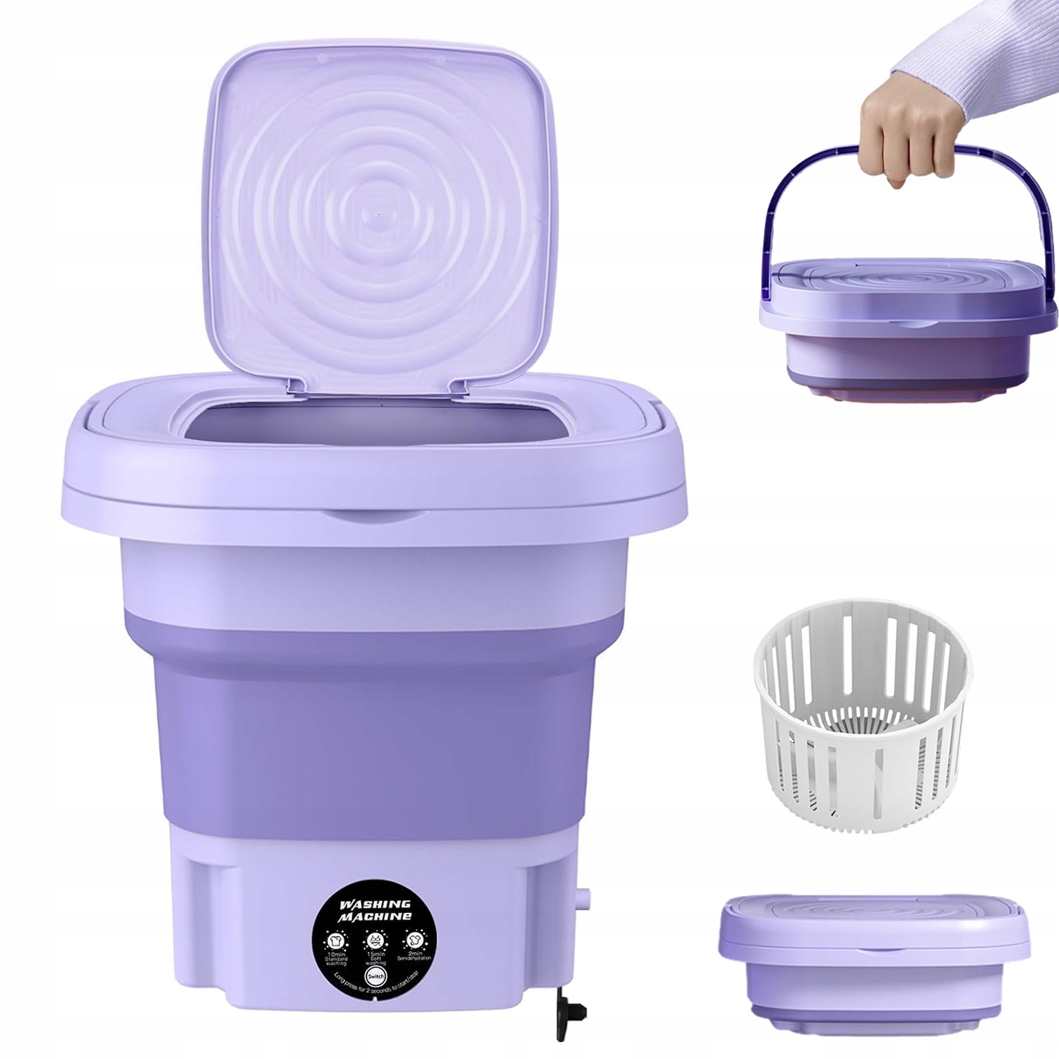 SKŁADANA MINI PRALKA 8L W PEŁNI AUTOMATYCZNA Marka bez marki