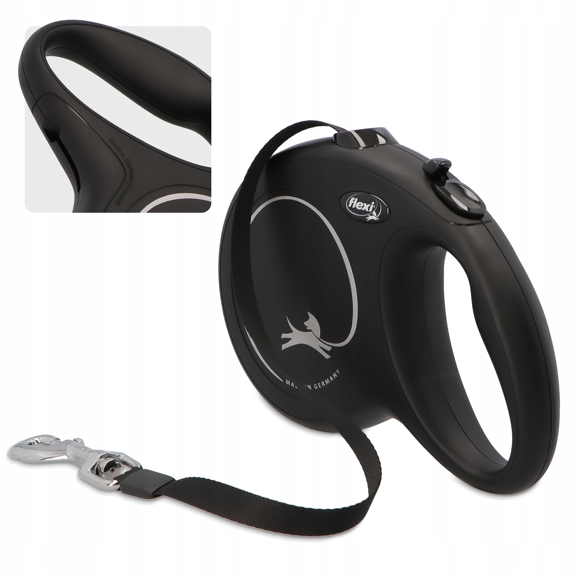 Levně Flexi Classic L Vodítko Psa Automatická Černá Páska 8m