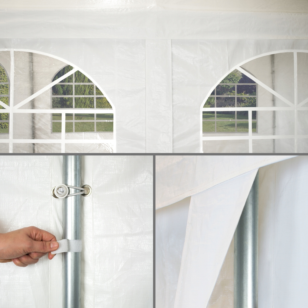 3x4 m Namiot imprezowy, PE 450 N, biały Wysokość 2.9 m