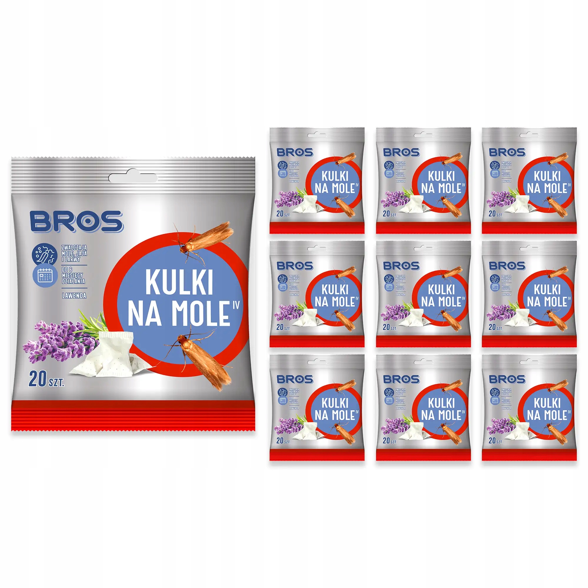 

Bros- Kulki na mole lawendowy 120g x10
