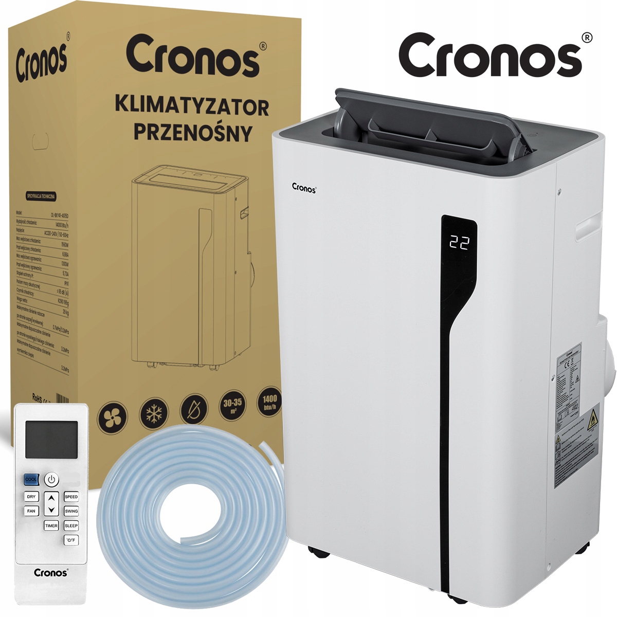 KLIMATYZATOR WiFi PRZENOŚNY OSZCZĘDNY KLIMA 4,1kW Zdolność osuszania 70 l/24h