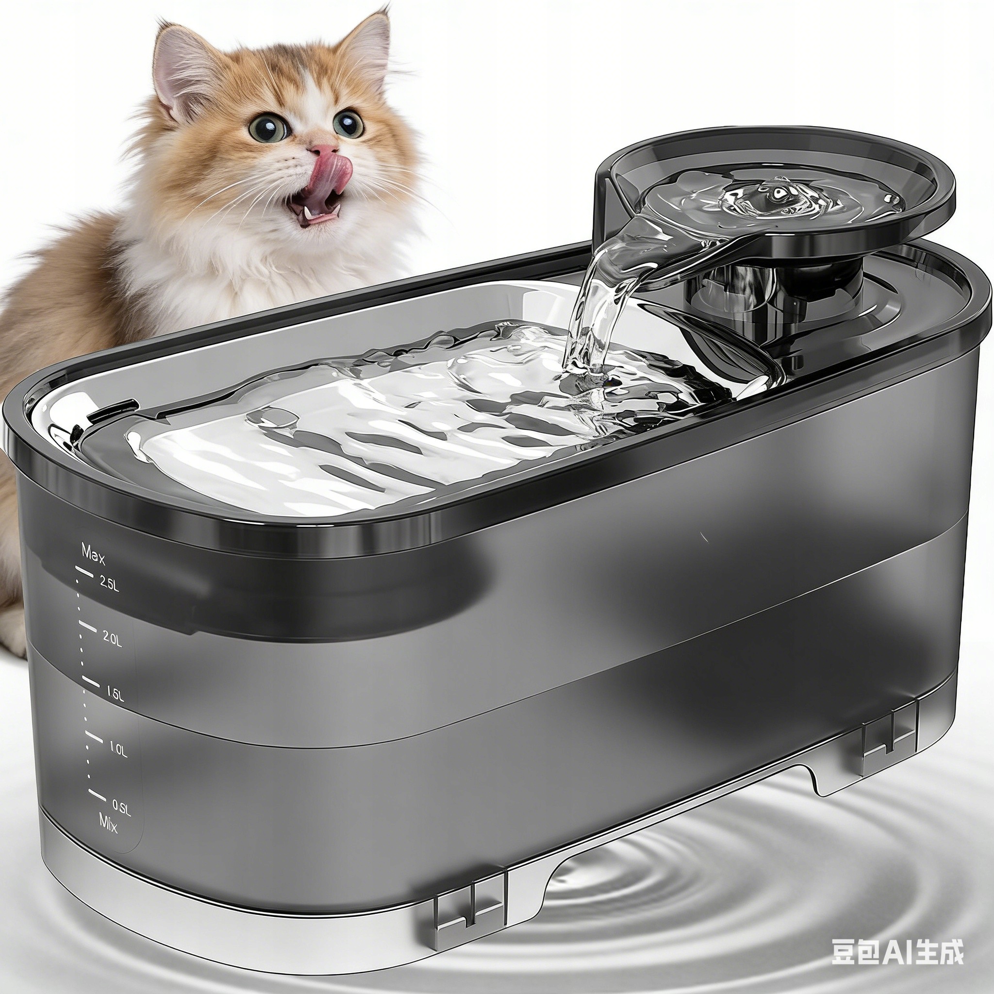 Levně Fontána Pítko Pro Kočky A Psy, Automatická, S Filtrem, Tichá, 2,5L