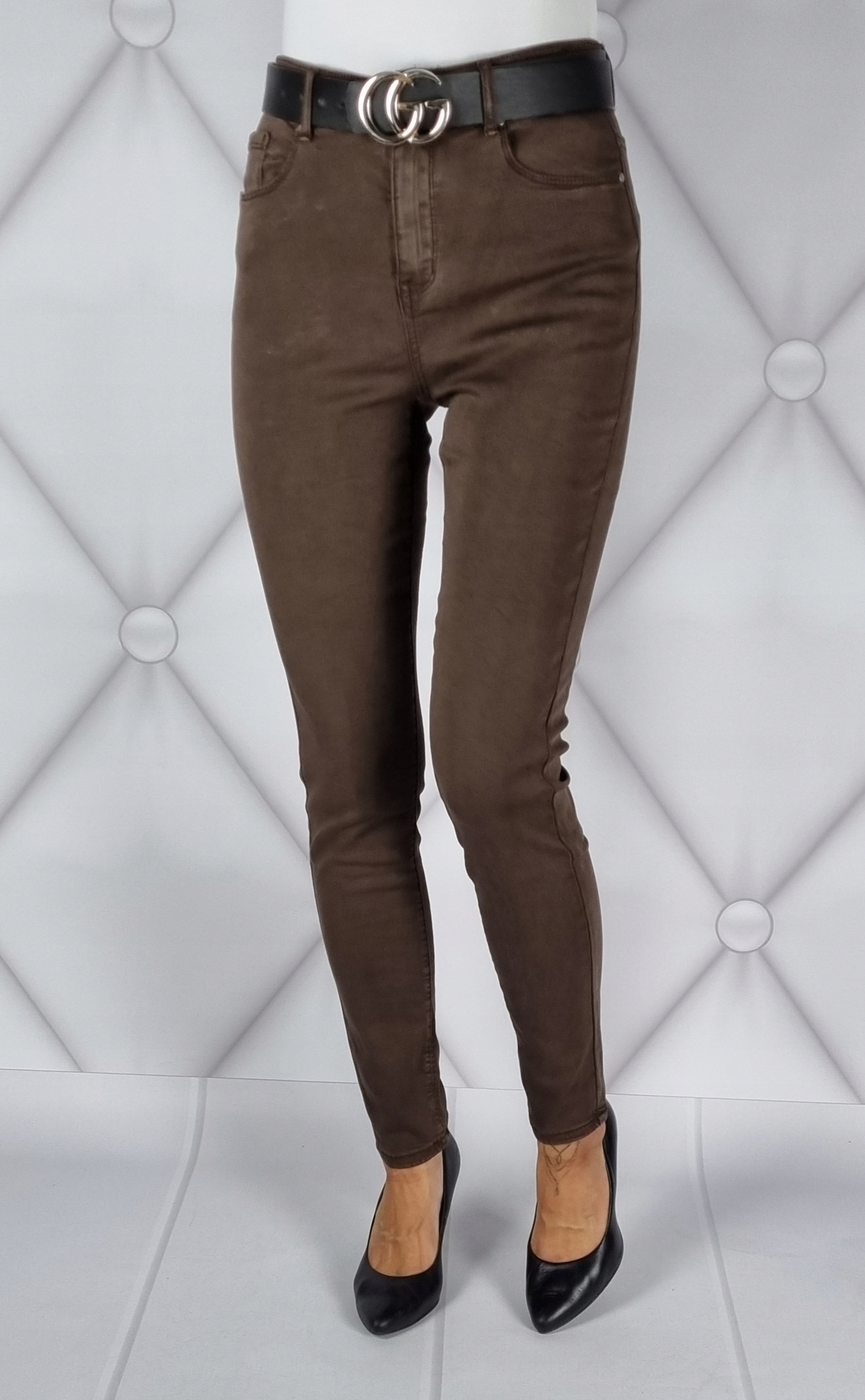 SPODNIE GOODIES Z WYSOKIM STANEM ROZMIAR 40/L Zapięcie zamek