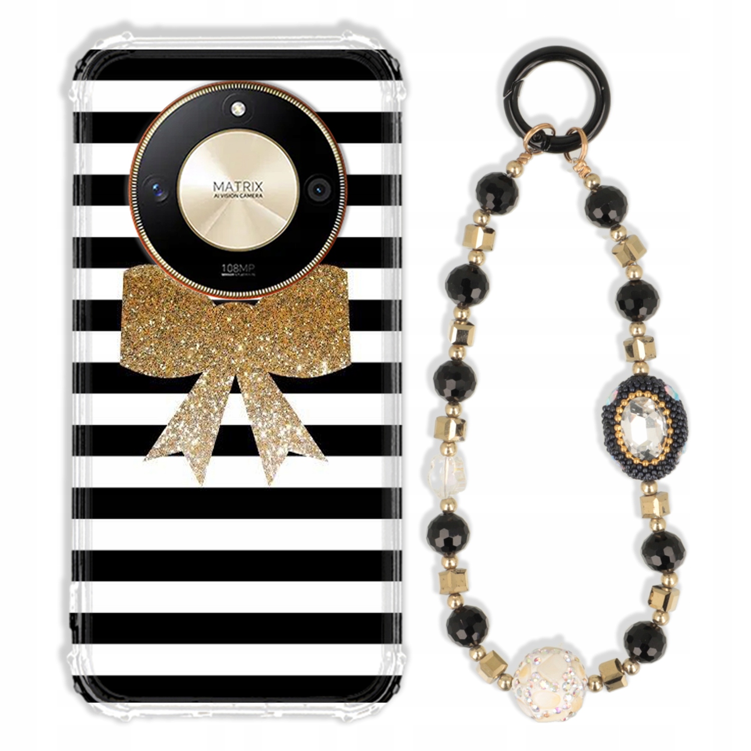 Puzdro Na Huawei Magic 6 Lite Antishock Zirkóny Čierno Zlaté|pevné|pevné